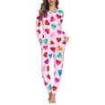 thumbnail image 1 of Renewold 2pcs Comfort Soft Walking Jogger Pajama Shirt Set Valentine's Day Daily Wear Loungewear Outfits Colorful Hearts Long Sleeve Tops & Long Sweatpants for Women Size 2XL, 1 of 4
