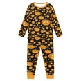 thumbnail image 1 of Renewold 9-10T Kids Pajama Set of 2 Spooky Ghosts Graphic Long Sleeve Scoop Neck Sleepwear Athletic Jogger Outfits Relaxed Nightwear Pullover Tops for Halloween Gifts, 1 of 5