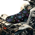 thumbnail image 1 of Renewold ATV Seat Cover Waterproof Anti-Slip Four Wheeler Seat Cover for Mud/Rain/Snow, Fits for Polaris Scrambler, Can-Am Outlander, 25.2x10 Inch, Halloween Bat Mushroom Spider Web Print, 1 of 7