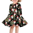 thumbnail image 1 of Renewold Adorable Teen Long-Sleeve Midi Dress Snowflake Santa Graphic Christmas Princess Dress for Kids Girls Size 2XL Winter Outdoor Dance Skater Dress, 1 of 4