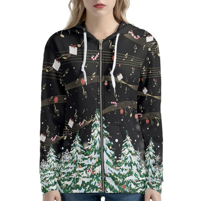 Renewold Aesthetic Zip-Up Hooded Tops Hoodie Jacket for Women