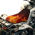 thumbnail image 1 of Renewold All-Season ATV Seat Cover 25.2x10 Inch Waterproof & UV Resistant Universal Four Wheeler Seat Cover Stretch Fit for Honda Rancher 420/Yamaha Kodiak 450, Flame Fire Print, 1 of 7