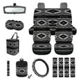 thumbnail image 1 of Renewold American Tribal Black 15 PCS Car Seat Cover Full Set, with Steering Wheel Seat Belt Strap Rear View Mirror Cover Trash Can Coaster Keychain Air Vent Storage Bag Car Decor Universal Fit, 1 of 7