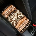 thumbnail image 1 of Renewold American Tribal Cow Print Khaki Auto Center Console Cover Pad Universal Fit for SUV Truck Car, Universal Car Armrest Seat Box Cover for Men Women, 1 of 6
