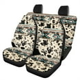thumbnail image 1 of Renewold American Tribal Cow Print Retro Car Seat Cover for Women Non-Slip Front and Rear Split Bench Protector Auto Accessories Universal Fit Most Vehicles, 1 of 7