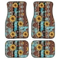 thumbnail image 1 of Renewold American Tribal Sunflower Brown Auto Carpet Floor Mats for Car Van Truck SUV, 4 Pieces Front & Rear Full Set with Rubber Backing Universal Fit for Most Vehicles, 1 of 7