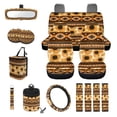 thumbnail image 1 of Renewold American Tribal Sunflower Car Seat Covers Full Set of 15, Steering Wheel Rearview Mirror Cover Seatbelt Pad Trash Bin Mount Sunglasses Holder Cup Holder Key Chain Auto Accessories, 1 of 7