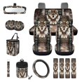 thumbnail image 1 of Renewold American Tribal Tribal Wolf Car Seat Covers Set for Front Back Seats, with Steering Wheel Rear View Mirror Cover Safe Belt Pads Coasters Garbage Can Keychain Air Vent Storage Bag, 15 PCS, 1 of 7