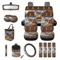 thumbnail image 1 of Renewold American Tribal Wolf Brown Car Seat Cover Full Set 15 PCS, with Steering Wheel Cover Seat Belt Strap Pad Trash Bag Mount Phone Holder Rearview Mirror Accessories Cup Holder Keychain, 1 of 7