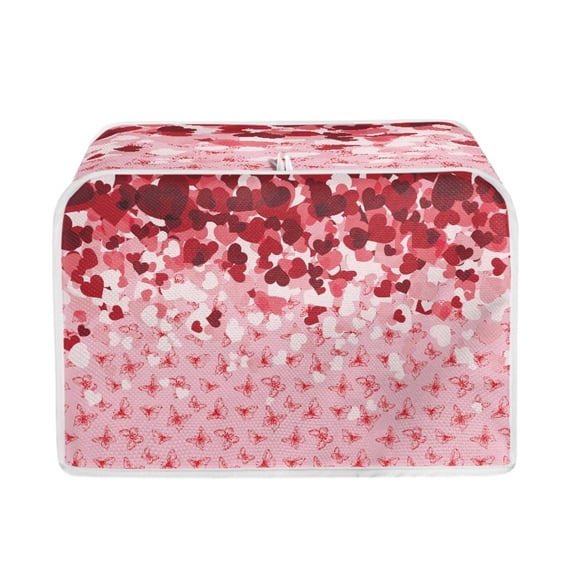 Renewold Anti Fingerprints Toaster Cover for Home Kitchen Scratchproof Butterfly Heart Baking Supplies Protection Cover 2 Slice Wide Slot Dust Cover Case, Valentine's Day