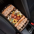 thumbnail image 1 of Renewold Auto Center Console Cover Pad, Universal Car Armrest Cover Protector Vehicle Interior Accessories for Men Women, American Tribal Highland Cow Sunflower Khaki, 1 of 6