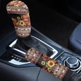 thumbnail image 1 of Renewold Auto Handbrake Cover & Shift Gear Cover 2 Pack Car Accessories for Men Women Universal Fit, American Tribal Highland Cow Sunflower Brown, 1 of 7