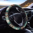 thumbnail image 1 of Renewold Auto Steering Wheel Cover Unviersal 15 Inch Steering Wheel Wrap Cover Auto Interior Accessories Decor for All Seasons, Southwest American Tribal Teal Chocolate Color, 1 of 7
