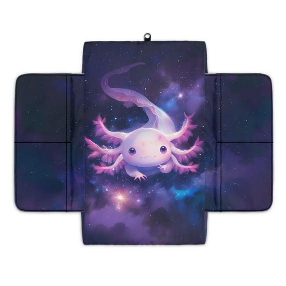 Renewold Axolotl Galaxy Auto Center Console Cover Soft Armrest Box Pad Protector Middle Console Cover with Pockets Storage Bag Hand Rest Pillow Car Interior Decor Accessories