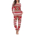 thumbnail image 1 of Renewold Aztec Ethnic Reindeer Pajamas for Women Set Warmth Soft Indoor Clothing 2 Pieces Casual Top and Pants with Pocket Loose Fitting Christmas Nightwear Size 2XL, 1 of 4