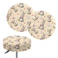 thumbnail image 1 of Renewold Bar Stool Covers Round 2 Pack High Stretch Circle Stool Cushion 12-14 Inch Round Stool Slipcovers for Easter Home Bar Decor, Easter Bunny Egg Heart Yellow, 1 of 6