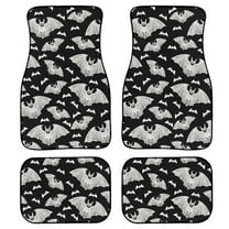 Renewold Bat Black Car Floor Mats for Sedans Trucks SUV, All Weather Protection Halloween Car Mats Full Set with Anti-Slip Rubber Backing Universal Fit, 4 Pack