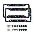 thumbnail image 1 of Renewold Bat Mushroom Spider Web License Plate Frame Holder with Screws Accessories Rust-Proof Aluminum Halloween Car Decorative Accessory for Men Women, Set of 2, 1 of 7