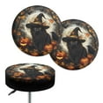 thumbnail image 1 of Renewold Black Cat Witch Pumpkin Seat Cushion for Round Bar Stool, 2 Pack Non-Slip Bar Stool Cushion Padded Vanity Seat Stoop Slipcovers Halloween Home Decor, 13-15 Inch, 1 of 6