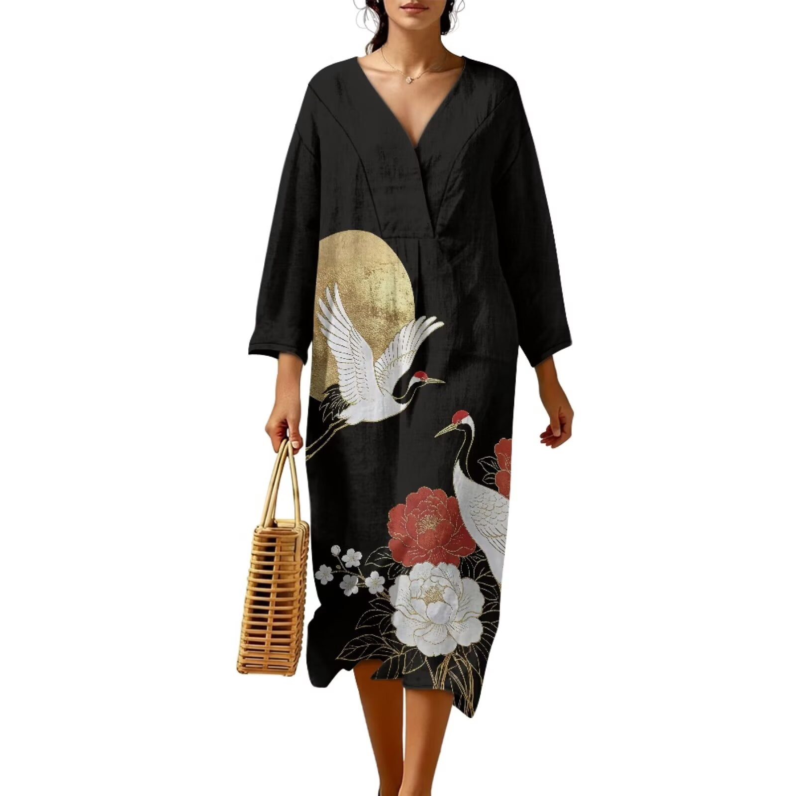 black crane linen long dress Black Crane Pale Yellow Linen Dress
