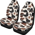 thumbnail image 1 of Renewold Black Daisy Brown Cow Print Car Seat Cover for Front Seat Set of 2, Breathable Front Seat Cover Protection Interior Accessories Universal Fit Most Cars, 1 of 7