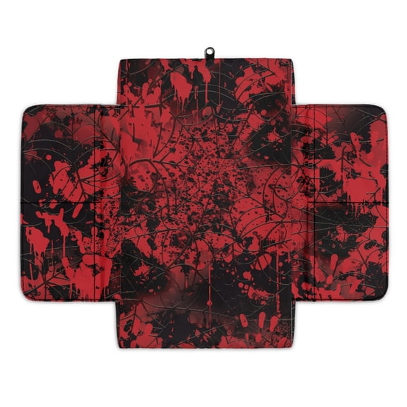 Renewold Bloody Print Cobweb Auto Center Console Cover Armrest Seat Box Cover Protector with 4 Storage Bags Middle Console Pad Arm Rest Covering for Car Side Storage Box for Women Men