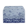 thumbnail image 1 of Renewold Blue Flower Butterfly Toaster Cover 4 Slice Wide Slot Bread Machine Cover Easy to Clean Foldable Kitchen Appliance Dust Protection Cover, 1 of 5