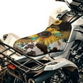 thumbnail image 1 of Renewold Breathable ATV Seat Cover 25.2x10 Inch, UV Resistant & Waterproof Four Wheeler Seat Protector for Summer Heat, Universal Fit Honda/Polaris/Kawasaki, Sunflower Leopard Cow Print, 1 of 7