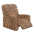 thumbnail image 1 of Renewold Brown Leopard Print Reclining Sofa Cover Universal Stretch Sofa Recliner Cover 4 Pieces Recliner Couch Slipcover Polyester Spandex Furniture Protector for Kids, Dogs, Pets, 1 of 8