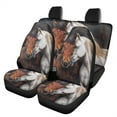 thumbnail image 1 of Renewold Brown White Horse Car Seat Cover Full Set Breathable Front Seat Rear Backrest Bottom Cover Protector Auto Interior Accessories for Festival Decor, 1 of 7