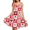 thumbnail image 1 of Renewold Buffalo Grid Womens Summer Dress Tank Top Casual Sleeveless Midi Dresses Size L Love Valentine's Day Round Neck Elastic Waist Elegant Dress, 1 of 6