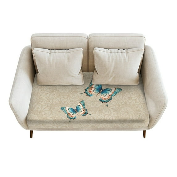 Renewold Butterfly Bohemian Flower Sofa Seat Cover Protector Soft Dog Couch Cushion Slipcover Universal Loveseat Sofa Seat Cushion Slipcover for Living Room Decoration, M