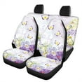 thumbnail image 1 of Renewold Butterfly Flower Violet Car Seat Covers Universal Fit Car Front Seat Protector + Back Bench Cover Full Set of 4, Easy Install and Machine Washable, 1 of 7