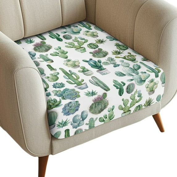 Renewold Cactus Succulent Plants Sofa Seat Cushion Slipcover Elastic Soft Couch Slipcover Spandex Separate Armchair Slipcover Pet Friendly for Living Room Home Decor, S