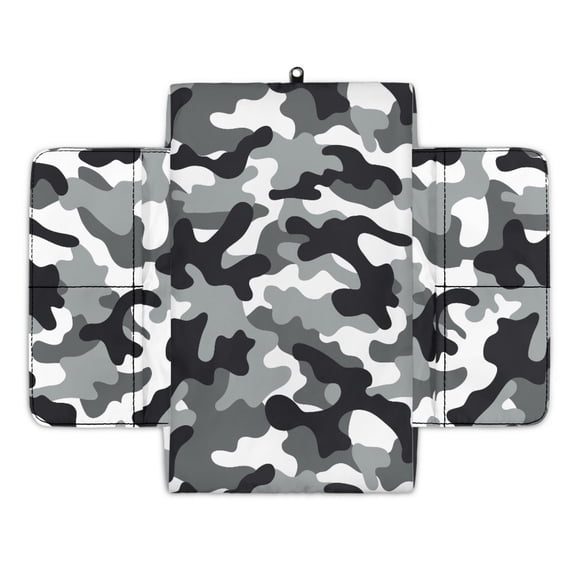 Renewold Camo Black Grey Car Center Console Cover Universal Armrest Box Protector Scratch Resistant Wear-Resistant Camouflage Arm Rest Cover Pad with Pockets Storage Bag Vehicle Accessories