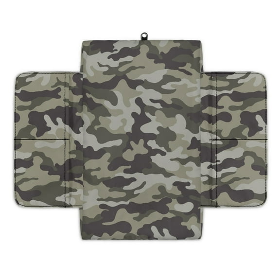 Renewold Camo Olive Green Car Center Console Cover Comfortable Non-slip Camouflage Armrest Cushion with Side Storage Pocket Arm Rest Covering Protective Cover Car Interior Accessories