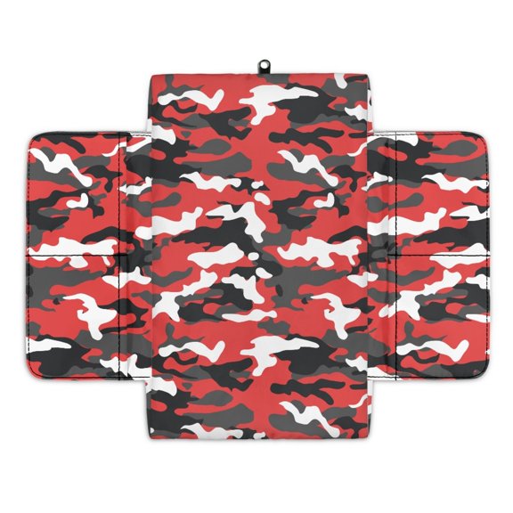 Renewold Camo Red Black Auto Center Console Cover Non-slip Armrest Cover Cushion Protector Wear-Resistant Camouflage Arm Rest Cushion Protective Cover Universal Fit for Car Seat Organizer