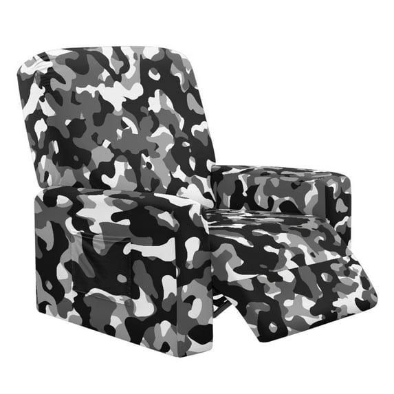 Renewold Camouflage Black Recliner Couch Cover Wear Resistant Reclining Couch Cover 4 Pieces Stretch Recliner Slipcover Wear Resistant Furniture Protector Home Decor