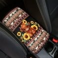 thumbnail image 1 of Renewold Car Center Console Cover for Women Men, Comfortable Car Accessories Fit Most Vehicle, Soft Armrest Cover Pad, American Tribal Highland Cow Sunflower Claret, 1 of 6