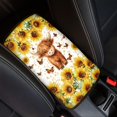 thumbnail image 1 of Renewold Car Center Console Pad Armrest Cover Protector for Women Men, Easy to Install & Washable Car Decor Accessories, Cute Highland Cow Sunflower, 1 of 6