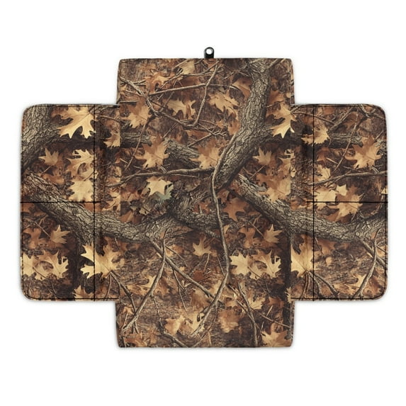 Renewold Car Center Console Pad Soft Armrest Cover Protector with Pockets Storage Bag Scratch Resistant Arm Rest Covering Middle Console Pad Auto Decoration, Camo Hunting Forest Branch Brown