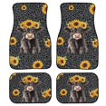 thumbnail image 1 of Renewold Car Floor Mats 4 PCS Universal Fit Heavy Duty Front & Rear Car Carpet for Most Vehicles, Auto Interior Accessories Decor, Highland Cow Sunflower Black Leopard Print, 1 of 7