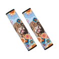 thumbnail image 1 of Renewold Car Seat Belt Pads for Men Women Non-Slip Durable Seat Belt Shoulder Strap Cover Universal Fit Sedans SUV Truck, 2 Pack, Highland Cow Boho Floral Blue, 1 of 6