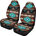 thumbnail image 1 of Renewold Car Seat Cover Front Set Only, Soft Breathable Front Car Seat Bottom Cover Protector Auto Interior Accessories Decor, Southwest American Tribal Teal Brown, 1 of 7
