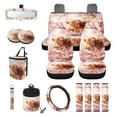 thumbnail image 1 of Renewold Car Seat Cover Set 15 PCS, with Steering Wheel Seat Belt Strap Rear View Mirror Cover Trash Can Cup Coaster Keychain Air Vent Storage Bag Universal Fit, Highland Cow Pink Floral, 1 of 7