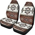 thumbnail image 1 of Renewold Car Seat Covers Set 2 PCS Universal Soft Car Seat Protection Auto Interior Accessories Decor for Men Women, Southwest American Tribal Dark Brown, 1 of 7