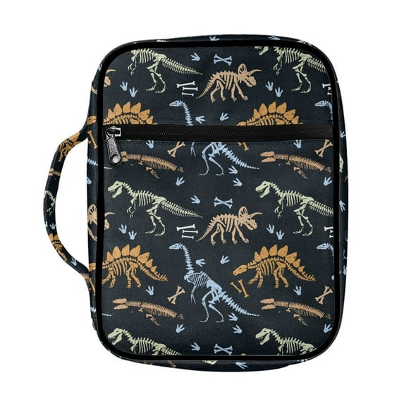 Renewold Cartoon Dinosaur Bible Case Leisure with Zip Pocket Handle for School Boys Girls Pocket Bible Cover for Prayer Diary Bible Study