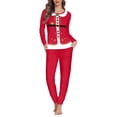 thumbnail image 1 of Renewold Casual Christmas Red Elf Pajama for Women Pajamas 2PCS Skin Friendly Outfits Pullover Tops Sweatsuit Set Stretchy Walking Yoga Daily Wear Nightwear Size XL, 1 of 4