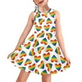 thumbnail image 1 of Renewold Casual Girls Sleeveless Dress Rainbow Hearts A-Line Skater Dress for Kids 3-4T Spring Summer Round Neck Swing Dress Toddler Tank Sundress, 1 of 5