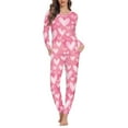 thumbnail image 1 of Renewold Casual Warmth Nightwear Pj 2 Packs Lightweight Long Sleeve Athletic Clothing Size L Valentine's Day Pink Heart Yoga Jogger Winter Pajamas for Women Set, 1 of 4